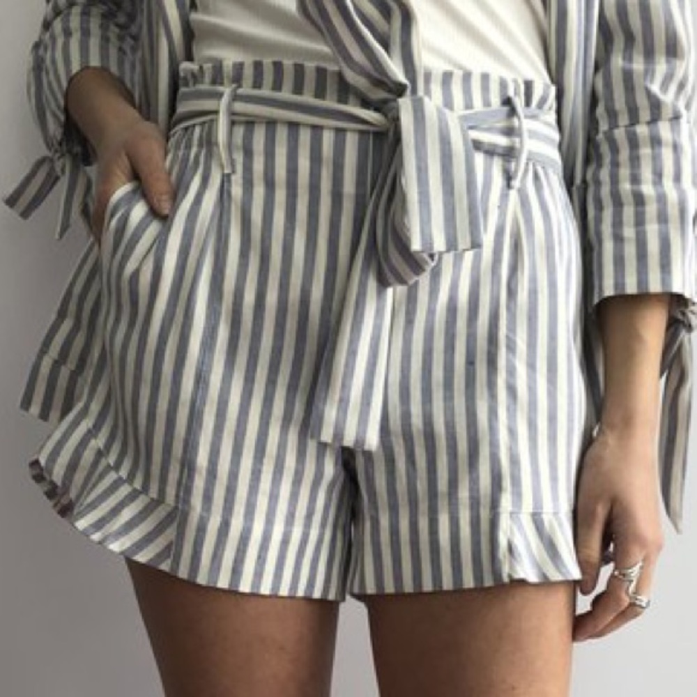 Melissa Nepton high waisted striped shorts XS